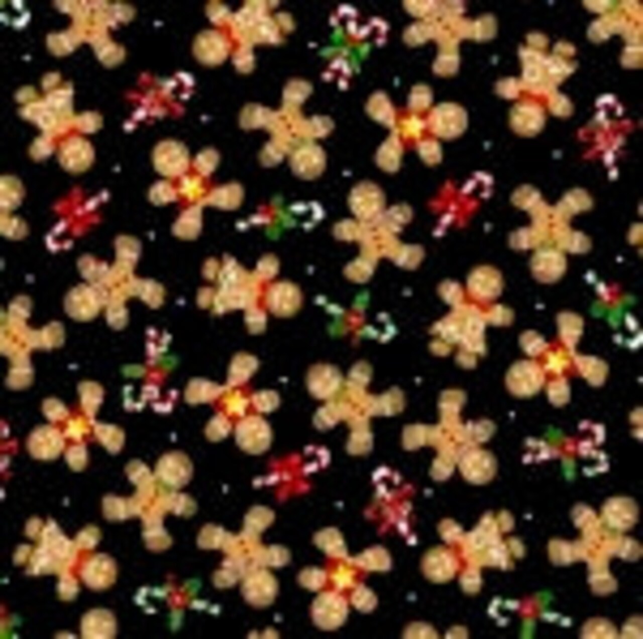 Quilting Treasures Gingerbread Black Christmas Favorites 100% Cotton Fabric By the Yard